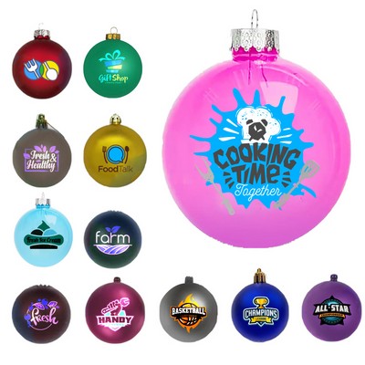 4" Plastic Christmas Ball Ornaments