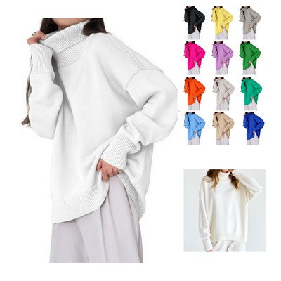 Classic Ribbed Turtleneck Pullover