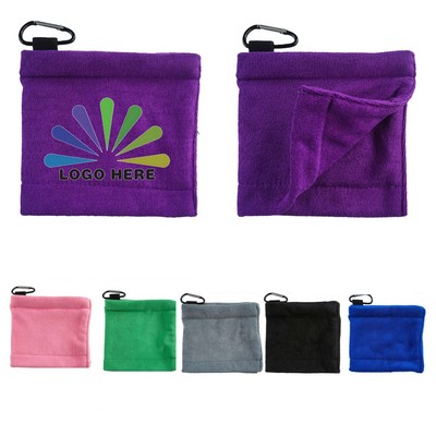 Golf Ball Towel With Carabiner Microfiber