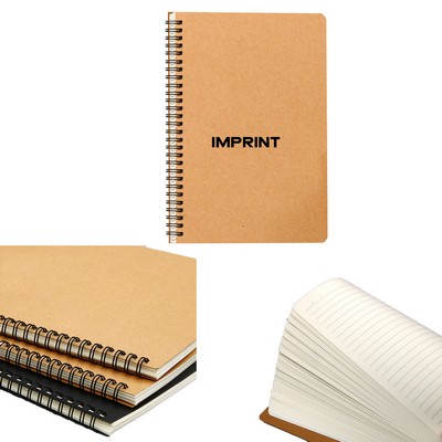 Kraft Cover Spiral Notebooks With 50 Sheets