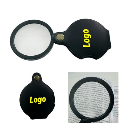 MOQ 10 pcs 10X Compact Magnifier with Leather Cover