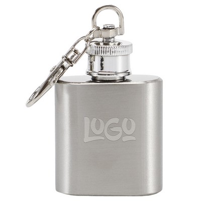 1oz Mini Stainless Steel Keychain Hip Flask