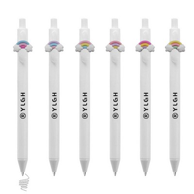 Rainbow Cloud Design Click Pen