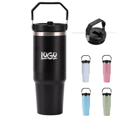 20oz Portable Stainless Steel Insulated Cup w/ Straw