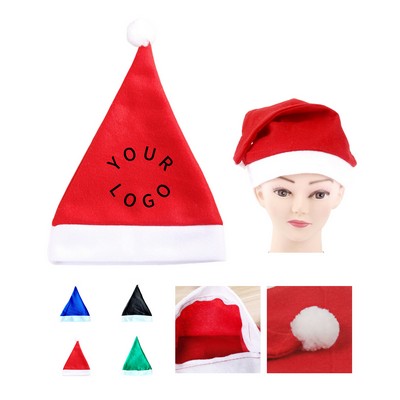 Velvet Christmas Santa Hat With Plush Liner 11.81" Width 15.75" Height