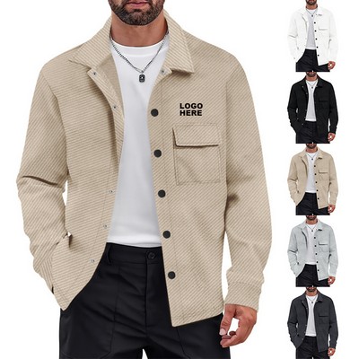 Custom Trendy Casual Outerwear Men's Casual Button-Up Jacket