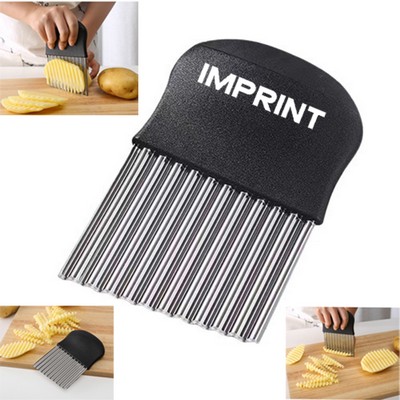 Stainless Steel Potato Crinkle Slicer With Plastic Handle