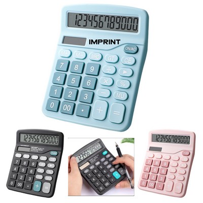 Solar And Battery Dual Power Desktop Calculator 12 Digit