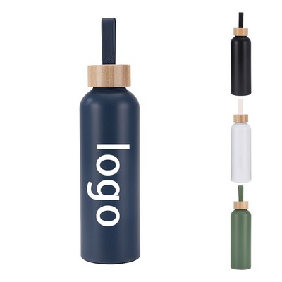 24oz Recycled Aluminum Water Bottle With Bamboo Cap