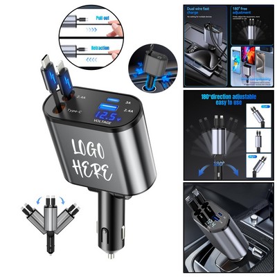 Retractable 4" 1 Fast Car Phone Charger