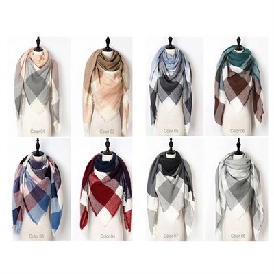 Fall Winter Classic Tassel Plaid Scarf