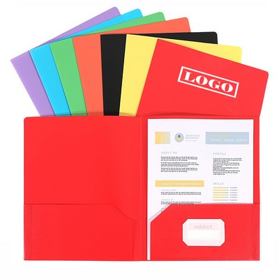 Double Pocket File Folder Organizer With Business Card Slot