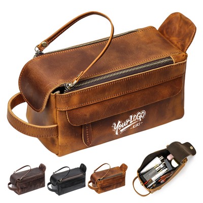 Retro Style Leather Dopp Kit