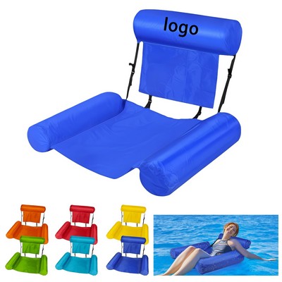 Foldable Inflatable Floating Bed With Backrest And Arm Support