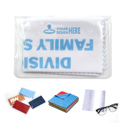 Microfiber Cleaning Cloths For Eyeglasses Screens With PVC Bag