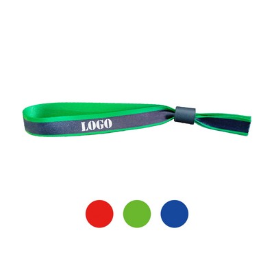 Recycled Polyester Full-Color Event Wristband with Locking Bead - Eco-Friendly Party Access