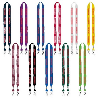 3/4" Cotton Double Lobster Clip Lanyard