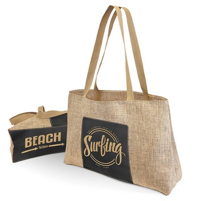 Black / Gold Laserable Leartherette Gusset Bag.