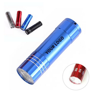 Aluminum Alloy Flashlight Nine LED Bead Design