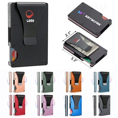 RFID Blocking Aluminum Wallet with Money Clip