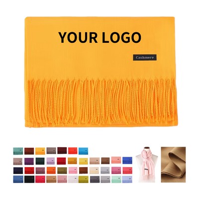 Imitation Cashmere Scarf With Tassel Decoration