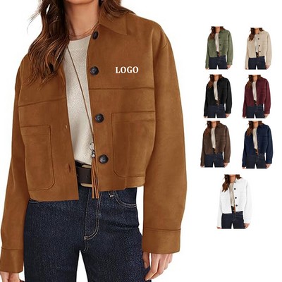 Faux Suede Bomber Jacket