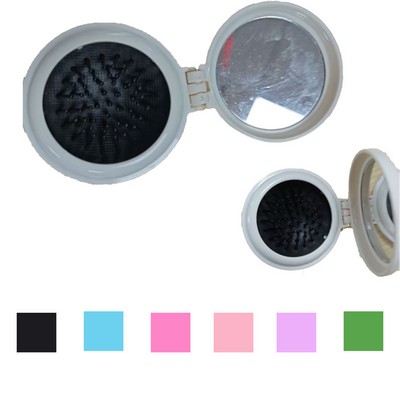 Portable Round Pocket Comb with Mirror