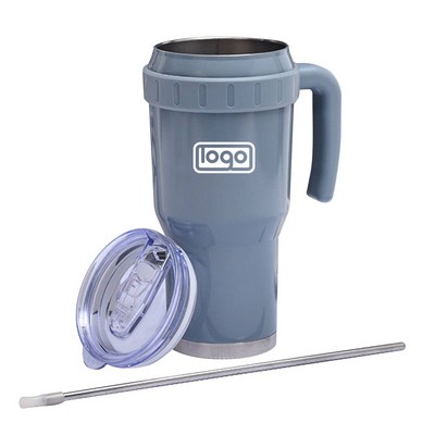 40 Oz Double Wall Stainless Steel Tumbler With Handle