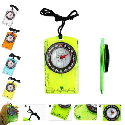 Multifunctional Orienteering Waterproof Compass With Adjustable Declination Magnifier Ruler Scale