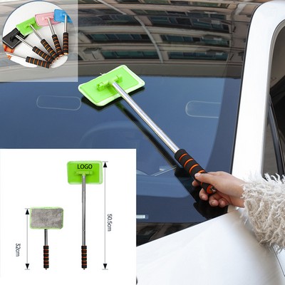 Retractable Car Windshield Cleaning Tool With Microfiber