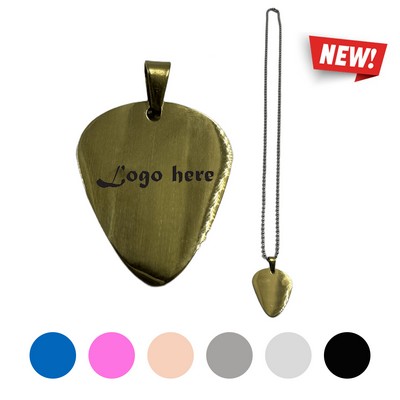 Stainless Steel Guitar Plectrum Necklace