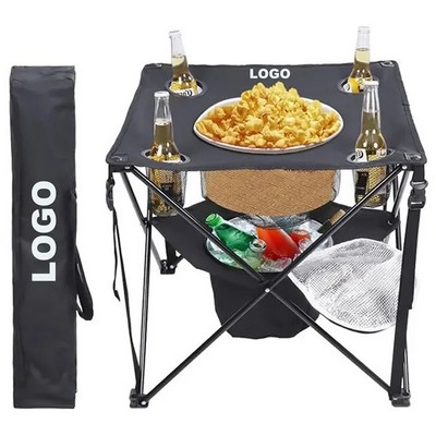 Folding Camping Table With Cooler