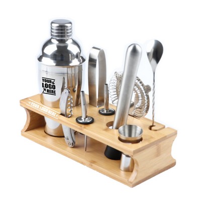 Cocktail Shaker Set Bartender Kit with Stand