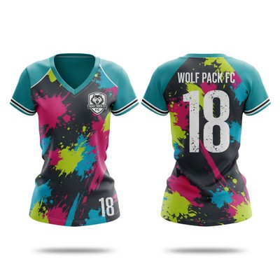 Women's Premium Sublimation Football Fanwear Jersey - Mesh Body, Spandex Sleeves & Shoulder