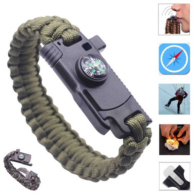 Emergency Survival Bracelet With Whistle And Compass Survival Kit Wildness Emergency Survival Kit