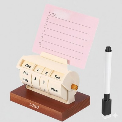 Round Perpetual Calendar DIY Handcrafted Desk Ornament Creative Personalized Office Table Display