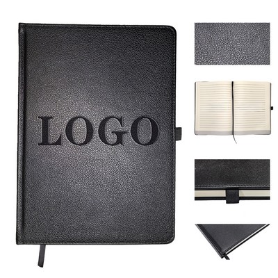 B5 Soft PU Leather Notebook with Pocket – Pebbled Texture