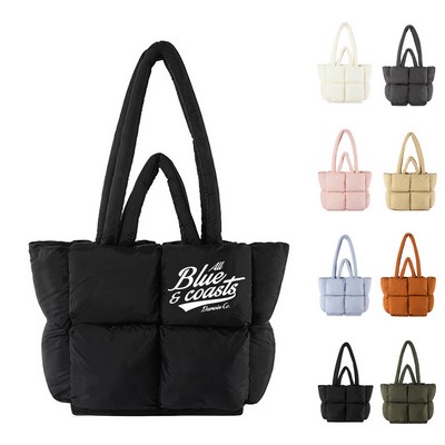 Chic Puffer Quilted Tote Bag