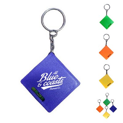 Square Level Tape Measure Keychain