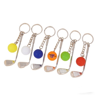 Mini Golf Racket Ball Keychain