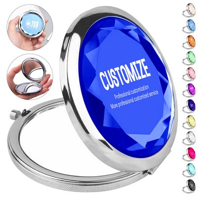 Portable Crystal Folding Makeup Mirror
