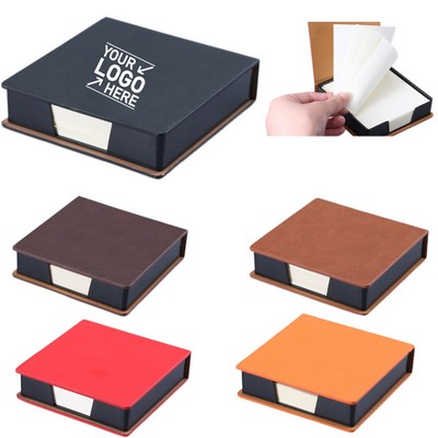 Pu Leather Sticky Note Holder With Sticky Notes