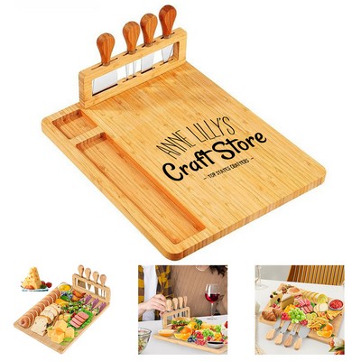 4-Piece Bamboo Charcuterie Cheese Cutting Board Set