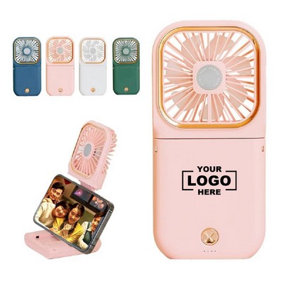 Ultra Thin Foldable Handheld Fan, USB Rechargeable Mini Neck Fan, 3000mAh