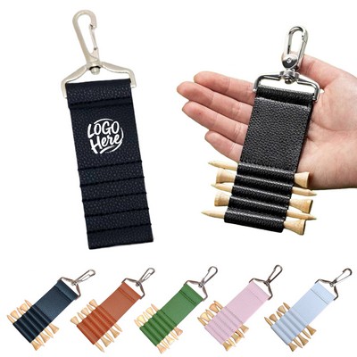 Pu Golf Tee Holder With Lobster Clasp