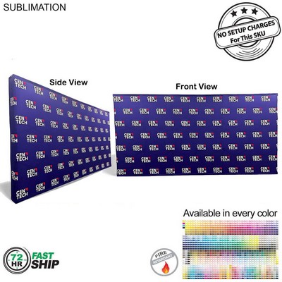 72Hr Fast Ship - 15' Straight Wall Full Height Tension Fabric Pop-up Display Kit with Wrap End Caps