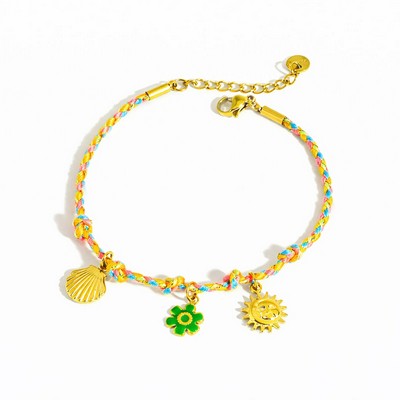 Adjustable Braided Charm Bracelet