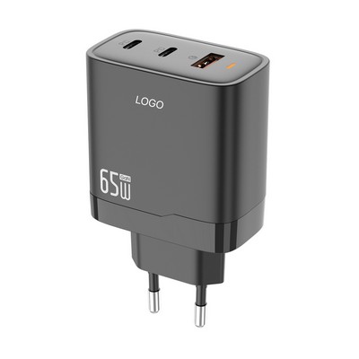65W GaN Fast Wall Charger PD 3.0 Ultra-Compact Power Adapter High-Speed USB-C Laptop & Smartphone