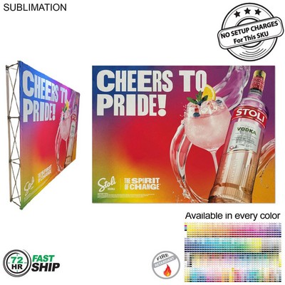 72 Hr Fast Ship - 10' Straight Wall Full Height Tension Fabric Pop-up Display Kit.