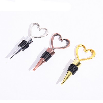 Elegant Zinc Alloy Heart Wine Stopper